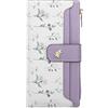 Farcauo Portafogli Portamonete RFID Portamonete medio grande con motivo floreale viola Portamonete da donna con scomparto per documenti e tasche per carte