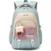 Amythe Zaino Ragazza Scuola Elementare Media Leggero Grande con Pettorina | 30L Zaino Scuola Idrorepellente, Adatto al Trolley, Casual Zaini Porta PC, Ragazze 9 ai 16 anni, Ritorno / Viaggio, Verde