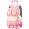 Amythe Zaino Trolley Scuola Elementare e Media per Ragazza, Rosa