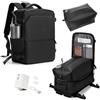 kibachev Zaino Sottovuoto Viaggio 40X30x20 Ryanair,Aereo Bagaglio a Mano con Pompa Sottovuoto,Capiente Borsa Porta Pc Impermeabile Donna/Uomo Borsa da Cabina Zaini (Nero)