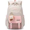 Amythe Zaino Ragazza Scuola Elementare Media Leggero Grande con Pettorina | 30L Zaino Scuola Idrorepellente, Adatto al Trolley, Casual Zaini Porta PC, Ragazze 9 ai 16 anni, Ritorno / Viaggio, Rosa