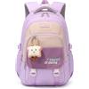 Amythe Zaino Ragazza Scuola Elementare Media Leggero Grande con Pettorina | 30L Zaino Scuola Idrorepellente, Adatto al Trolley, Casual Zaini Porta PC, Ragazze 9 ai 16 anni, Ritorno / Viaggio, Viola
