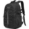 Amythe Zaino Scuola Ragazzi Teen 10 a 18 anni Riflettente Leggero, Nero | Impermeabile Trekking Viaggio Moda Nero Daypack Multitasche Capiente Resistente per Scuola Escursione Università Tempo Libero