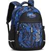 Amythe Zaino Scuola per Ragazzi 10-18 Anni, Zaino Impermeabile per Scuola Media e Superiore con Schienale 3D, 25L Zaini Casual Moda Adolescenziale per Laptop 15.6, Blu