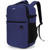 ECOHUB Zaino Ryanair 40x20x25, Zaino da Viaggio per Aereo per Laptop da 14 Pollici, Zaino Riciclato Resistente All'acqua Bagaglio a Mano per Scuola Lavoro e Trekking, 20L-Blu scuro