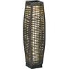 Outsunny Lampada Solare da Giardino con Pannello di Ricarica, in Acciaio e Rattan, 21x21x78 cm, Nero e Grigio|Aosom