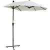 Outsunny Ombrellone Semicircolare con Manovella e Tettuccio Anti UV, 200x190x240 cm, Crema