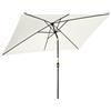 Outsunny Ombrellone Rettangolare 2x3 m Pieghevole e Regolabile con Manovella, in Alluminio e Poliestere, Bianco Crema