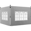 Outsunny Set di 2 pannelli laterali per gazebo da 3 x 3 m/3 x 4 m, pannello per gazebo con finestra 295 x 195 cm grigio chiaro