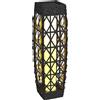 Outsunny Lampada Solare da Giardino con Illuminazione LED, in Acciaio e Rattan PE, 20x20x68 cm, Grigio