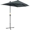 Outsunny Ombrellone Semicircolare con Manovella e Tettuccio Anti UV, 200x190x240 cm, Grigio