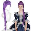 Mineup Parrucca Cosplay Anime, Parrucca Lunga con Treccia Viola e Coda di Cavallo, Parrucca Hun-ter Cosplay Per Bambini, parrucche per costumi da donna e uomo per Halloween e Carnevale