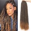Mscat Passion Twist Hair 61 cm - Capelli sintetici ondulati marrone ombre, 7 confezioni, trecce a crochet, capelli ricci, per locs a farfalla, trecce a crochet, estensione capelli sintetica T27#