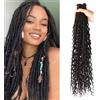 Seimainurs Extension dreadlock sintetiche, 61 cm, stile hippie, con estremità singola, 0,6 cm di larghezza, estensioni per capelli stile reggae all'uncinetto, per donne (1B#, 3 stili misti 61 cm (6 fili))