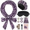 Baolivi Bigodini in raso, per ricci senza calore, 10 pezzi, per ricci senza calore, 10 pezzi, set fai da te, leopardo viola