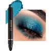 Lestpola Eyeshadow Stick, colore verde smeraldo con glitter e brillante, impermeabile, a lunga durata, rossetto con smorzatore, altamente pigmentato, per occhi senza rughe, D11