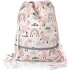 TA Trend Atelier Sacca asilo bambini in poliestere riciclato - idrorepellente, senza PFC, con fascia toracica e dettagli riflettenti (Ballerina-Lilla)