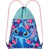 Disney Sacche Sportive per Bambini, Borsa da Palestra, Zaino Sportivo, Piscina, Nuoto, 44 x 35 cm (Blu Stitch)