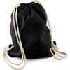 Netuno 1 sacca zaino in cotone naturale nero 38 cm x 42 cm borsa zainetto in tessuto da decorare sacchetto con coulisse per palestra sport spiaggia spesa viaggi zaino con cordone da personalizzare