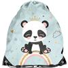 PASO Sacca sportiva bambini panda 36 x 32 cm zainetto palestra con cordoncini scuola sport tempo libero viaggio gymbag