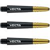 WINMAU Asta del dardo - Vecta Policarbonato Steli di Freccette - 1 Set per Confezione (3 Freccette Aste in Totale) - Accessori Professionali per Freccette - Nero e Oro Aste Corte