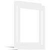 JUNOMI® Set da 2 Passepartout 50x70 cm Dimensioni Esterne - per Formato Immagine 40x50 cm - Spessore 1,5 mm - Colore Bianco Puro