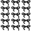 QUARKZMAN 15pz Fiocco Patch Termoadesivi Carino Fiocco Patch Ricamati Applicazione Patch per Riparazione Abbigliamento Borsa Cappello Decorazione, Nero, 3x2 Pollici