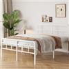 Yicensen Letto Matrimoniale 140x200 cm con Testiera e Pediera in Metallo, Rete a Doghe in Metallo Altezza 46cm, Giroletto Letto Stabile, Facile Montaggio, Silenzioso, Moderno Bianca