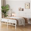 Yicensen Letto Matrimoniale 160x190 cm con Testiera e Pediera in Metallo, Rete a Doghe in Metallo Altezza 36cm, Giroletto Letto Stabile, Facile Montaggio, Silenzioso, Moderno Bianca