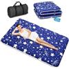 Kiseely Materasso futon, materasso da pavimento giapponese, Materasso futon pieghevole portatile, Materassino per portatile pieghevole con tappetino Tatami con borsa e cinghia (Blu GV1, 90X200cm)