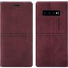 OKZone Cover per Samsung Galaxy S10E, Cover a Libro Samsung S10E, Custodia in Pelle Samsung S10E Magnetica [Portafoglio] Custodia Silicone TPU Antiurto,Funzione Supporto Slot Schede (Rosso)