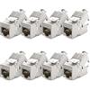 deleyCON 8x Modulo Keystone CAT7 - Compatibile con Cavi CAT7/CAT6/CAT6a - per Cavi Rigidi e Patch - Schermatura STP - Presa RJ45 fino a 1000 MHz e 10 Gbit/s - con Morsetto a Taglio (LSA)