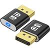 MEIRIYFA Display Port Headless Ghost Display Emulator 4K DisplayPort Dummy Plug EDID Emulator Virtual Display Adattatore per Crypto Mining, Remote Server, Desktop virtuali (2PCS)