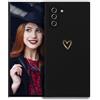 POUHYE Cover per Samsung Galaxy Note 10 Custodia Originale, Gomma Gel di Silicone Liquida Cover con Protezione Fotocamera, Morbida Sottile e Antiurto AntiGraffio Case con Motivo a Amore Cuore Nero
