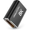 deleyCON Giunto HDMI 2.1 8K (48G, Ultra High Speed) Adattatore Accoppiatore 8K@60Hz 4K@120Hz 2K@144Hz/165Hz EARC HDCP 2.3/2.2 DTS:X per HDR Dolby Atmos TV PS5 Xbox Soundbar Monitor - Nero
