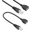 MEIRIYFA Cavo USB femmina a cavo RJ45, USB a RJ45 Ethernet 8P4C, adattatore di rete per router, modem, desktop PC, switch, TV box (0,3 m, 2 PCS)