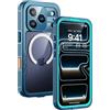 Lanhiem Cover per iPhone 17 Pro Max Impermeabile - Antiurto [Compatibile con MagSafe] Infrangibile 360 Subacquea Integrata IP68 Waterproof Chantier Antipolvere per iPhone 17 ProMax,Blu
