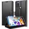 Eirltiy Cover per Samsung Galaxy A21s Portafoglio Pelle PU Premium, Custodia Scomparti Carte Antiurto Protettiva Case con 1 Vetro Temperato, Nero