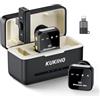 KUKIHO Microfono Lavalier Wireless con Custodia di Ricarica, Cancellazione del Rumore, per iPhone Android, Registrazione Video, YouTube, Vlog