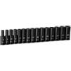 Capri Tools Set di chiavi a bussola da 3/8, 12 punti, metriche, da 8 a 22 mm, 15 pezzi