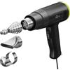 goobay Pistola ad aria calda da 1500 W, 2 intervalli di temperatura regolabili (50°C-500°C), flusso d'aria 450I/min, con 4 accessori per tubi termoretraibili, dissaldatura, deformazione, sbrinamento