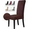 BalladHome Coprisedie Fodere per sedie con Schienale 2 Pezzi Lavabile Coprisedili per sedie da pranzo Coprisedia elasticizzata per sala da pranzo, Casa, Nozze Decor (Marrone, 2 Pezzi)-M