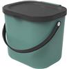 Rotho Albula Cestino Bio con Coperchio e Manico per la Cucina, Plastica (PP) senza BPA, Verde Scuro/Grigio (Antracite), 6 L, 23.5 x 20.0 x 20.8 cm