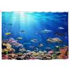 Goodbath - Tenda da doccia extra larga 240x180 cm, mondo sottomarino oceanico, pesci tropicali, antimuffa, tessuto impermeabile, tende da bagno per bagno con 18 ganci, blu brillante,