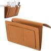 HhBdy Tasca Portaoggetti Letto, 20 x 32 cm Organizzatore Porta Oggetti in Feltro per Camera da Letto con 5 Tasca per Telefono Cellulare, iPad, Telecomando, Libri, Occhiali Riviste (Marrone)