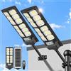 VOPHICHO Lampione Solare Esterno, 6500K Lampada Stradale Solare con Sensore di Movimento, Telecomando, Impermeabili 280° Illuminazione Luci Solari con Pannello per Strada Giardino (2 Pezzi)