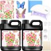 BARAKYEG Resina UV500g,Kit Resina UV Aggiornato,UV Resin,Trasparente Kit Con Lampada UV per Gioielli,Creazione di Gioielli,Trasparente Dura,UVTrasparente,Creazione Artigianale,Indurimento Veloce Kit
