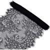 GORGECRAFT Tessuto in Pizzo con Ciglia Larghezza 36cm*3m Nero Floreale Ricamato in Pizzo con Rifiniture in Rete Vintage all'Uncinetto con Stampa Boho Applique Cucito Artigianato per Vestiti Abiti