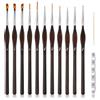 Ruimooto Set di pennelli di precisione, 11 pezzi, per acrilico, olio, acquerello, modellismo, miniature, pittura con numeri e design delle unghie, con scatola portaoggetti, supporto e accessori