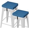 AddGrace Set di 2 cuscini antiscivolo per sgabello da bar, quadrati, con laccetti, con fodera lavabile in lavatrice, 30,5 x 30,5 x 5,1 cm, colore: blu